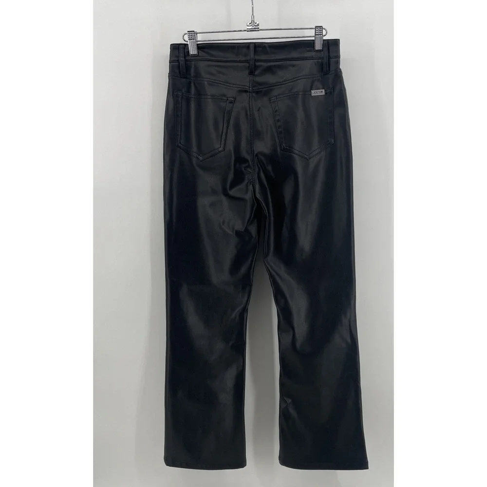 Joe's Jeans Vegan Leather‎ Pants Jeans Women's 26 Black Straight Leg Mid Rise